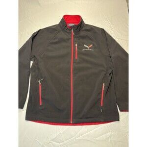 Landway Softshell Corvette Stingray Jacket Mid-weight Black Red Full Zip 2XL